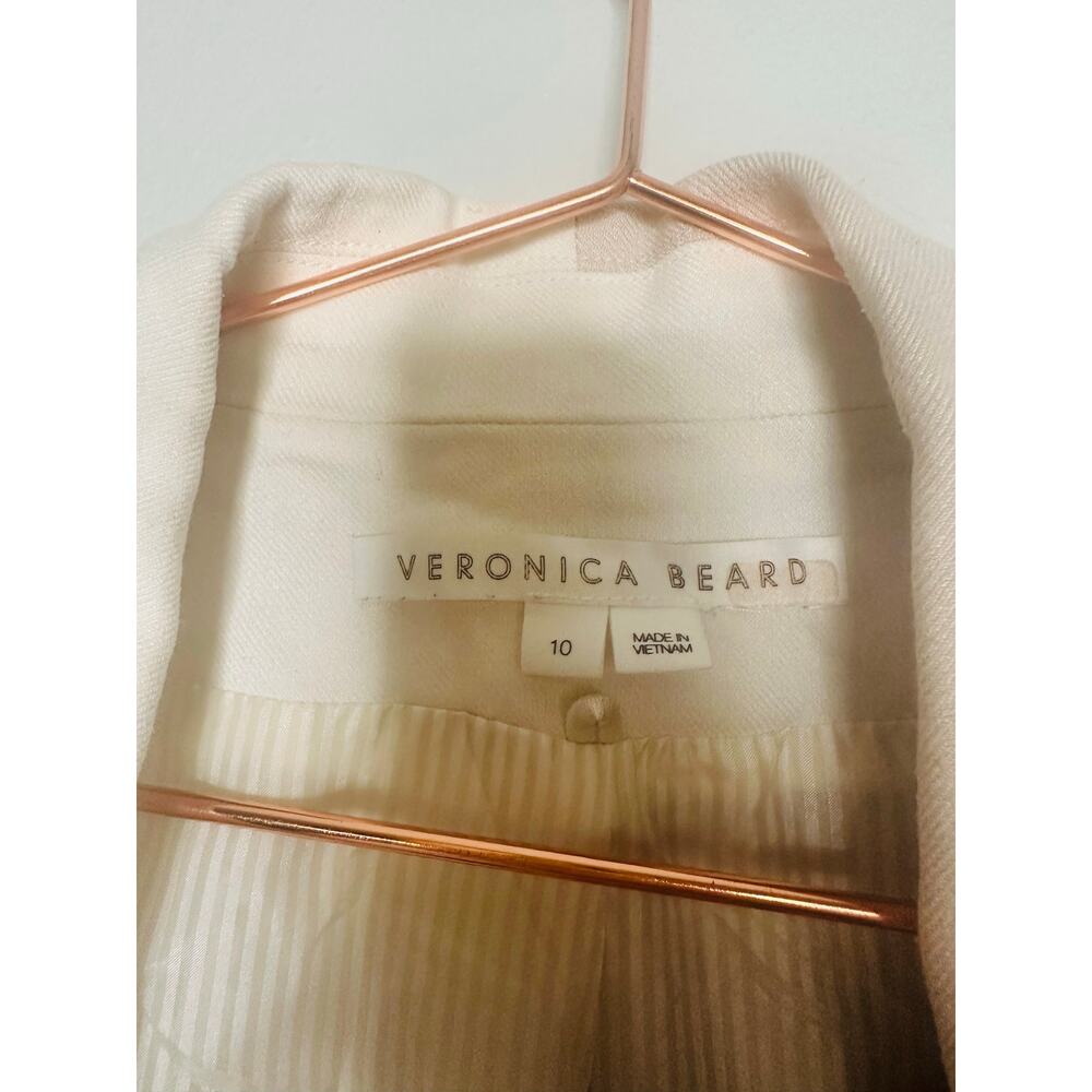 VERONICA BEARD Tan Two Toned Blazer Oversized Front Button Braeton Jacket 10 - Picture 6 of 13